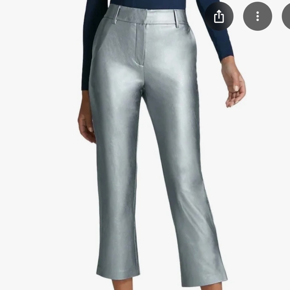 Commando Silver Metallic Straight-Leg Pants NWT Size Small